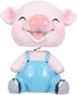 EXCEART Blue Piggy Bobble Head Toy - Resin Pig Figure for Car Dashboard Decor, Birthday Cake Ornament