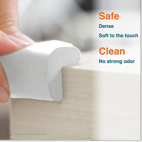 Roving Cove HeftyFit Corner Protector for Baby (8 Large Corners), Heavy-Duty Soft Rubber Foam, Oyster White