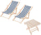 Mini Beach Chair, Wooden Beach Items for Dollhouse Miniatures, Beach Cake Decorations