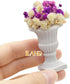 2pcs (2pcs iLAND Miniature Dollhouse Accessories, Dollhouse Plants w/Dry Flowers Mini Urn Planters w/Flowers)