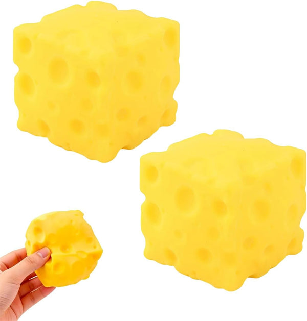 Generic Jumbo Cheese Squishy, 2 Pack, Large Cube Block, Slow Rising, Stress Relief,