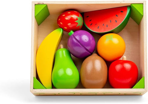 Set Bigjigs Toys Wooden Fruit Storage Crate - Role Play Food