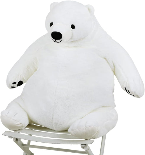 Djungelskog Bear Giant Simulation Plush Doll, 31.5 in/80 cm White Polar Bear, Huge Cuddly Teddy for Home Decoration