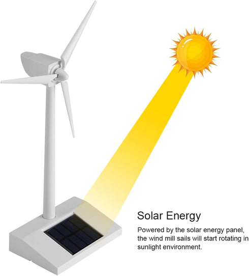 Wind Mill Toy, 14x9x26cm White Solar Wind Toy for Kids, Decorative Item or Teaching Tool