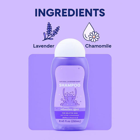 Generic 8.4 oz Natural Lavender Baby Shampoo, Tear-Free Gentle Wash with PlantDerived Cleansers, Hypoallergenic