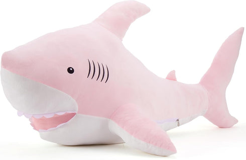 51inch MorisMos Giant Shark Stuffed Animal, Large Shark Plush Toy Pillow Gift for Kids, Girlfriend, Pink