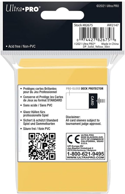 Ultra Pro Standard PRO-Matte Deck Protectors (50 ct.) - Yellow for Magic & Pokemon