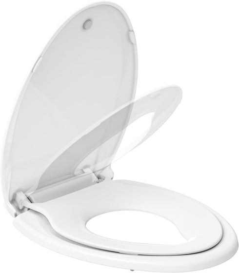 Hosslly Elongated Toilet Seat with Built in Potty Training Seat, Potty Training Toilet