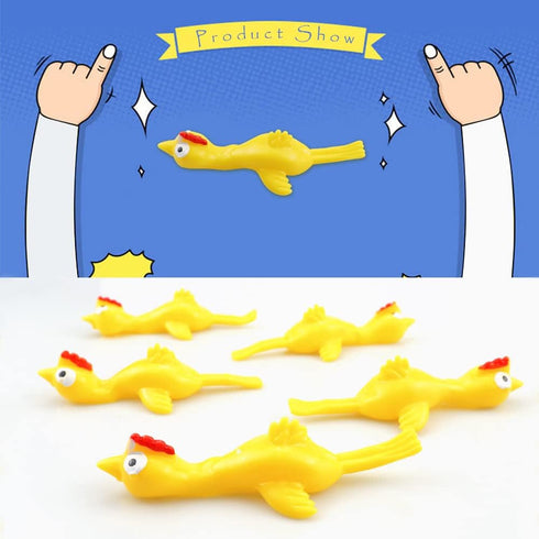TCOTBE 10 Pack Slingshot Chicken,Slingshot Chicken Rubber Flick Flying Chicken,Funny Christmas, Flingers Stretchy Game