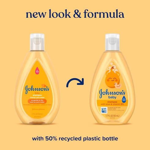 Johnson's 1.7 (Pack 4) Baby Shampoo, Travel Size, Ounce