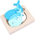 Kid Wooden Puzzles, Multi-Layered Gradient Whale Animal Puzzles, Cartoon 3D Jigsaw Brain Teaser Toys