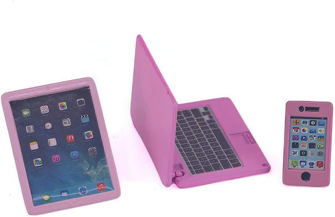 Dollhouse Miniature Accessories, 3 Pcs Computer Laptop, Tablet, Phone Simulation for 1/6 1/12 Miniatures