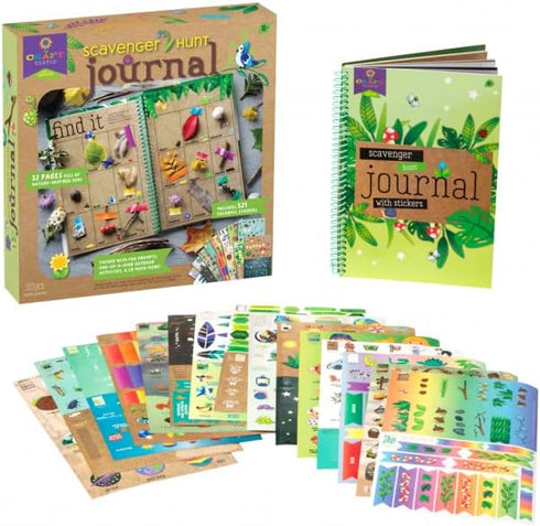 32 500 6+ Craft-Tastic Scavenger Hunt Journal - Nature DIY Craft Kit - Page Journal with Over Stickers - Ages