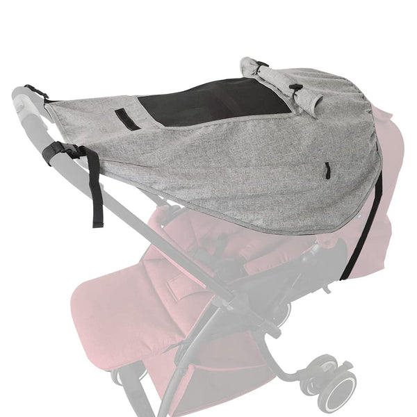 Universal Waterproof Pram Sunshade Sun Cover for Baby Stroller, Anti-UV with Viewing Window (Grey)