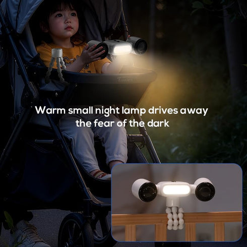 Generic 4000mAh 3 DUAL FAN WITH NIGHT LIGHT, Rechargeable Speeds, LED Light & Flexible Tripod,Portable rechargeable