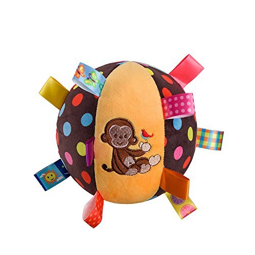 Colorful Taggies Chime Ball - Soft Plush Sensory Rattle Toy for Babies, Kids, Toddlers, Infants