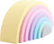 BLUE GINKGO Montessori Silicone Rainbow Stacker - 7 Layers Nesting Puzzle for Kids and Toddlers, Stacking Sensory Toys