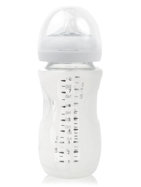 Olababy Silicone Sleeve for Avent Natural Glass Baby Bottles, 8 oz, Translucent
