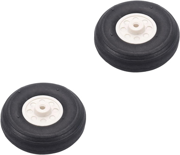 Heyiarbeit 1.5" RC Model Airplane Foam Wheel Super Light Tire and Wheel Sets, 2 Pcs PU Sponge Tire