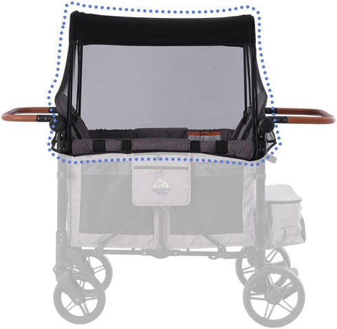 W4 W4 SeedFuture Mosquito Net Cover for Stroller Wagon, Mosquito Net Compatible with WONDERFOLD Black
