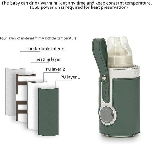 Cover,3 (5) Keenso Baby Bottle Keep Warm TemperaturePortable Baby Bottle Warmer with USB Power, for Home and on The