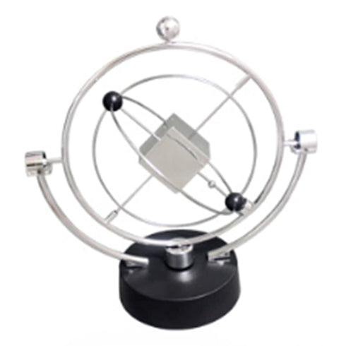 Electronic Perpetual Motion Desk Toy, Silver Cube Rotation for Home Decoration and Science Fun