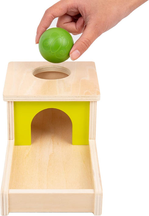 Adena Montessori Object Permanence Box with Tray, Three Balls Montessori Toys for 6-12 Months Baby and Toddler (Small