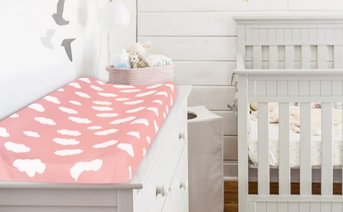Changing Pad Cover Girl, 4 Pack Diaper Changing Pad Covers, Fitted Baby Changing Table Sheets for 32''×16''