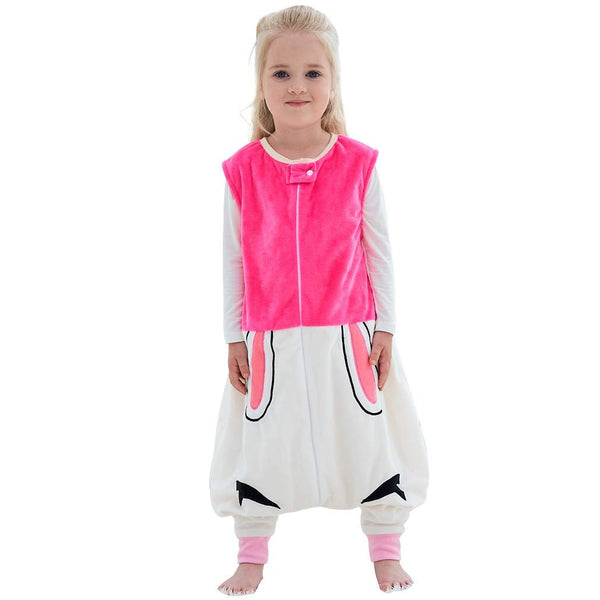 MICHLEY Toddler Sleeping Sack with Feet Newborn Infant Sleeveless 2-way Zipper Baby Wearable Blanket Rose Red Rabbit