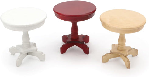 1:12 Miniature Dollhouse End Table Scale Wooden Furniture Round Side Tea Table Model for Dollhouse Acessories Coffe
