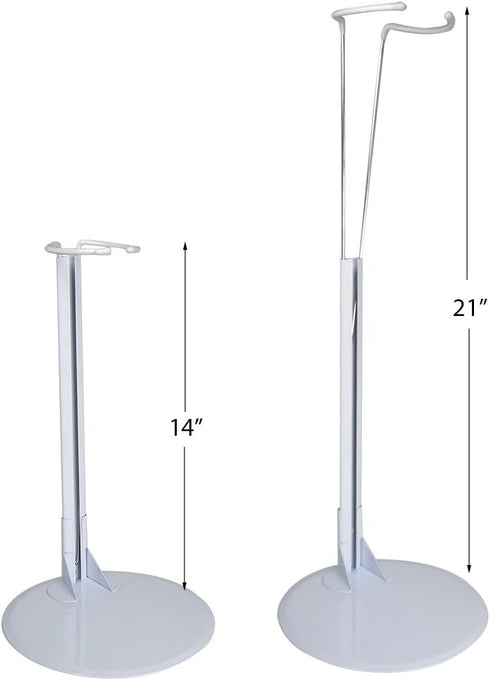 BANBERRY DESIGNS Large Doll Stand - 14" H Adjustable Holder for Most Dolls and Action Figures, Set of 2