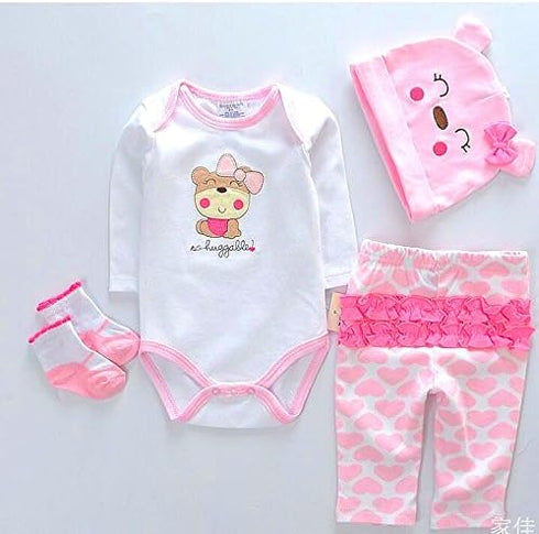 Reborn Dolls Baby Clothes Pink Outfits for 20"-22" Reborn Doll Girl Clothing Sets