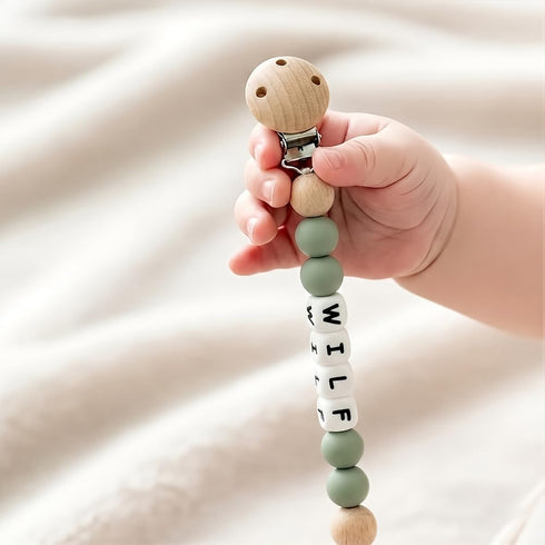Customizable Silicone Pacifier Clip with Name - Personalized Monogram for Boys and Girls