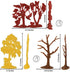 BMC CTS Fall Woodland Forest Trees - 8pc Plastic Playset Diorama Accessories by BMC Toys