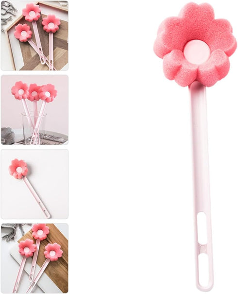 FRCOLOR Long Handle Flower-Shaped Bottle Cleaning Brush for Home Use