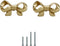 UniDes Pack of 2 Gold Brass Knobs, Decorative Bow Knobs for Dresser, Drawers, and Cabinet in Kids Bedroom