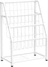 4-Tier (28.35" JAQ White Kids Bookshelf, Metal Book Display Rack for Small Spaces, Modern Toddler Bookshelf for Nursery