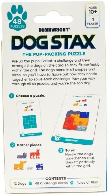 Brainwright - Dog STAX 48 Pieces - The Pup-Packing Puzzle