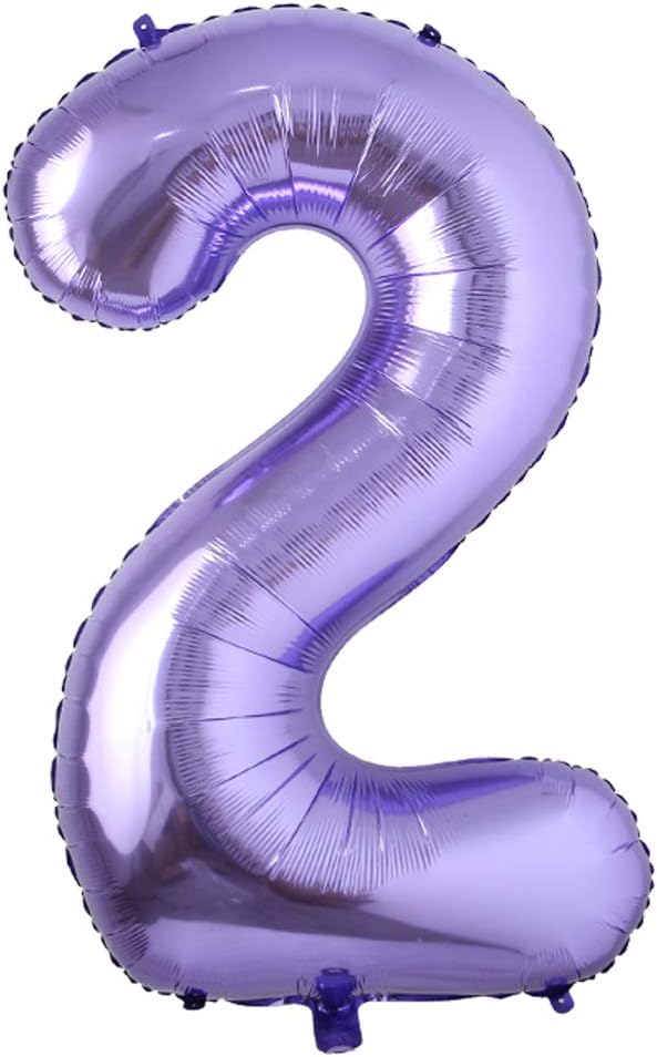 40 Inch Purple Helium Foil Number Balloons, Large Figures for Baby Shower Birthday Wedding Decoration Party Supplies