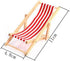 3pcs 1:12 Miniature Foldable Wooden Beach Chair, Mini Deck Chair, Indoor Outdoor Furniture Accessories with Red/Blue