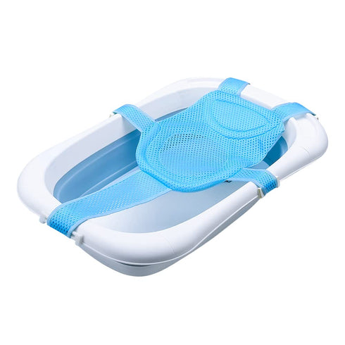 Baby Bath Seat Support Net, Newborn Bath Cushion Pad, Anti-Slip Infant Bathtub Sling for 0-18 Months Light Blue