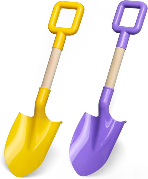 Dilabnba 16Inch Kids Beach Spades Sand Shovels, Jumbo Sturdy Wood Handle ABS
