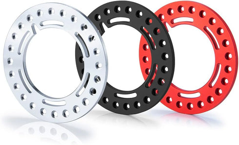 RCLIONS 4pcs Aluminum 1.9inch RC Beadlock Wheel Rim Replacement Ring for 1/10 RC Crawler Car Wheels/Rims, Black