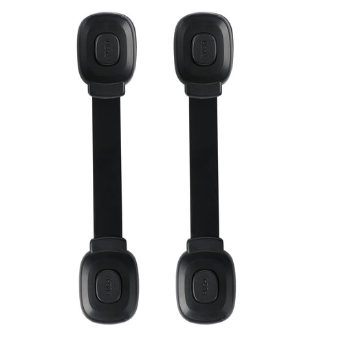 Fursafe&Q Cabinet Locks Baby Proofing, Child Safety Strap Locks Adhesive Black -