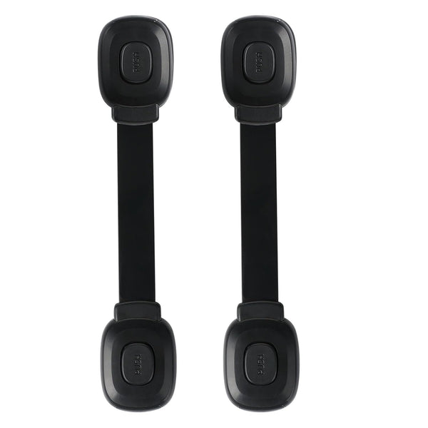 Fursafe&Q Cabinet Locks Baby Proofing, Child Safety Strap Locks Adhesive Black -