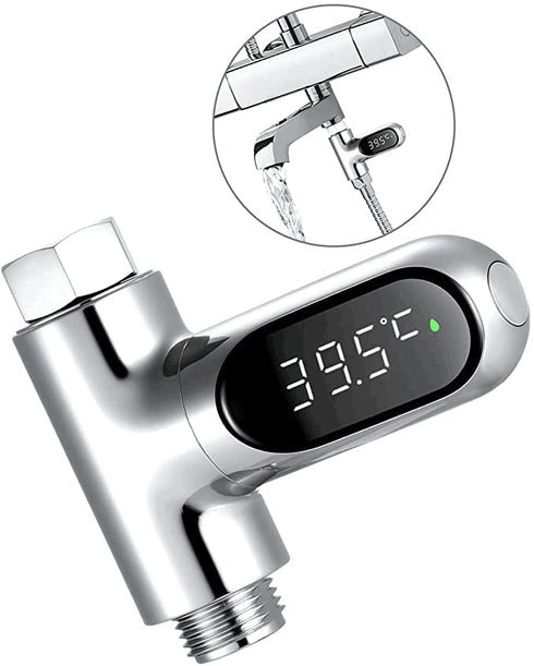 360 3-Color 1/2 Baby Bath Water Thermometer - Hydropower No Battery Instant-Read with Rotatable LED Display
