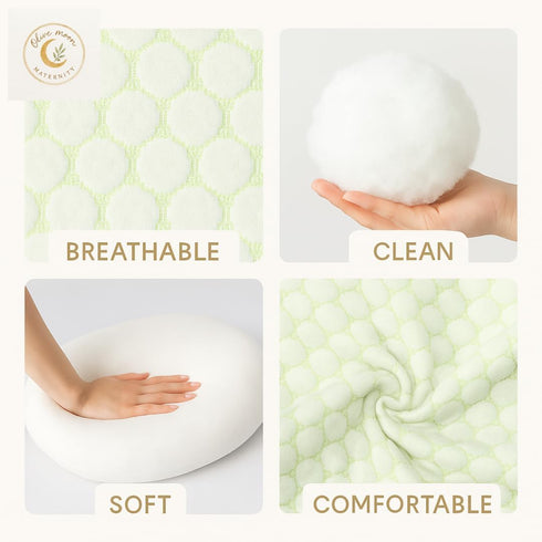 Olive Moon Maternity Pregnancy Back Support Pillow | Breathable Coton Cushion for Prenatal & Postpartum Comfort |