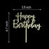 Happy Birthday Cake Topper - Birthday Party Decorations, Mirror Gold Acrylic