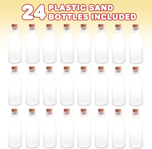 ArtCreativity Plastic Sand Art Bottles with Corks - Pack of 24-2oz Clear Containers for Sand Art and Fun Arts and Crafts
