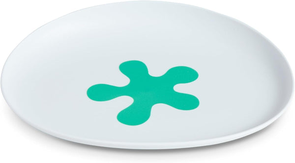 doddl Baby and Toddler Plate with Non-Slip Base, Ergonomic Dishes for Self Feeding, Dishwasher Safe, BPA Free (White &